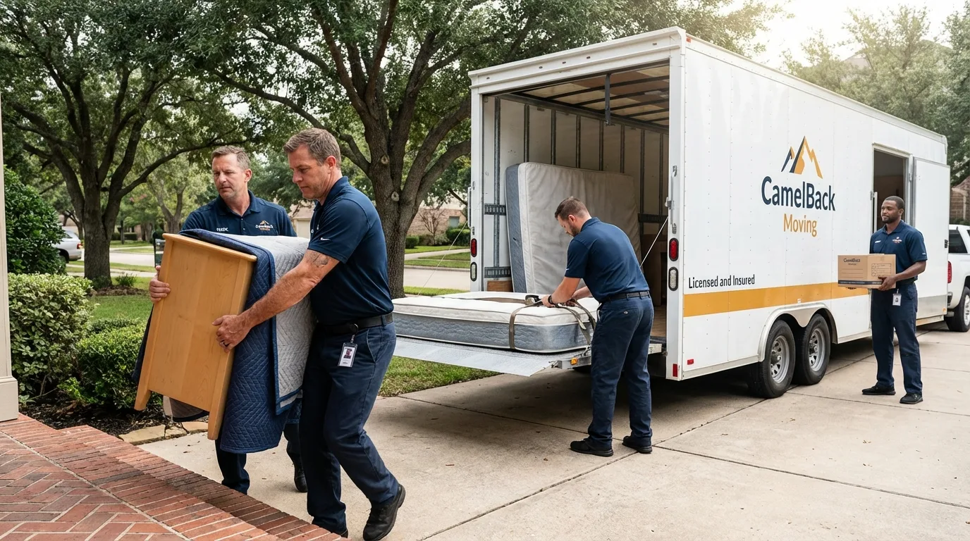 Crew loading residential truck for cross-state move from Cloquet, MN